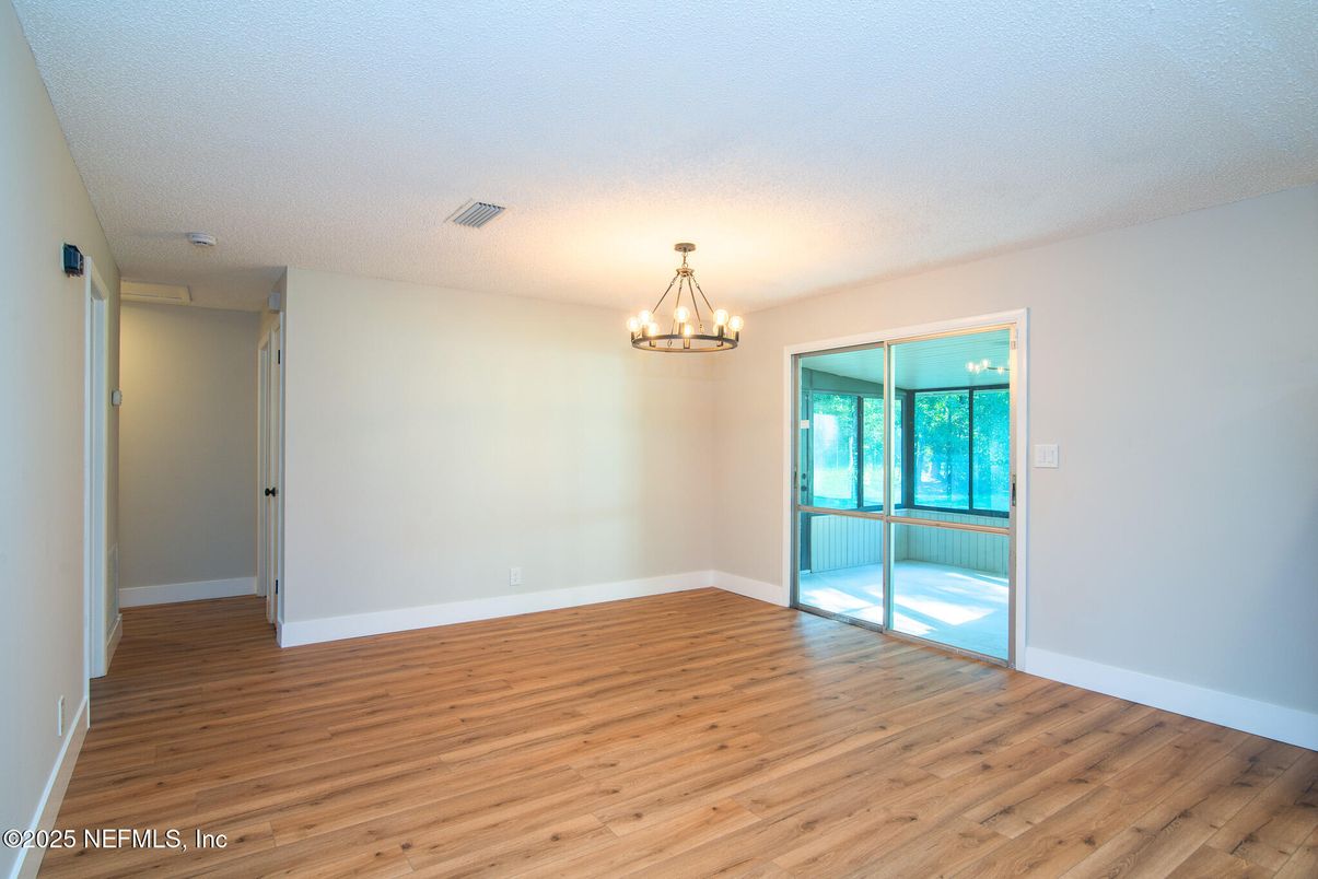 Chandelier, Empty room, Interior, Wood Texture Flooring