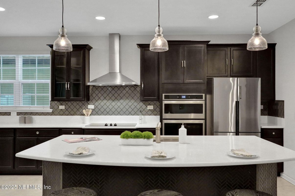 Interior, Kitchen, Pendant Lights, Recessed Lighting, Stainless Steel Appliances