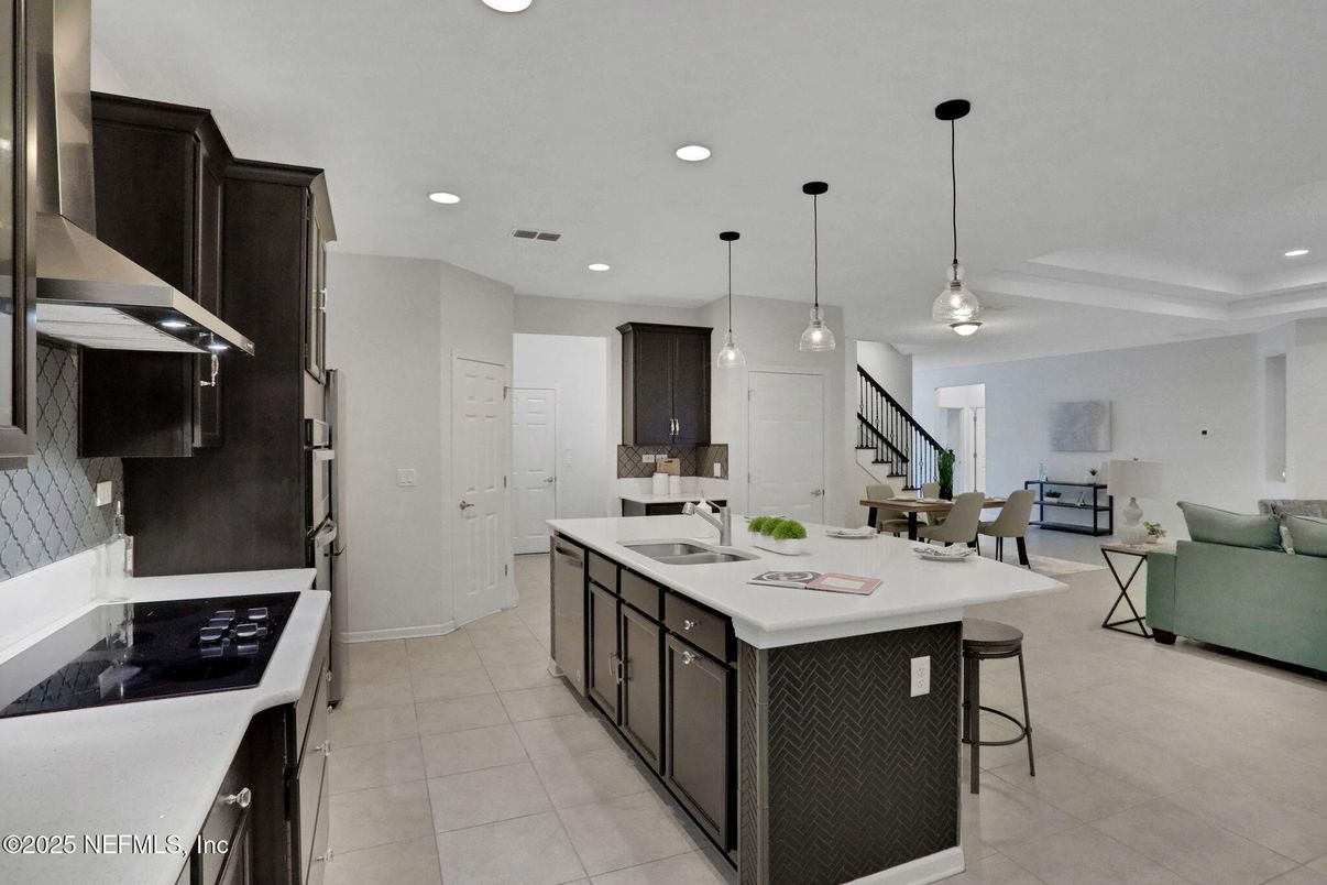 Dining room, Interior, Kitchen, Pendant Lights, Recessed Lighting