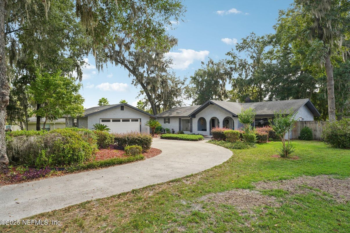 Attached, Backyard, Detached Garage, Exterior, Facade, Ranch