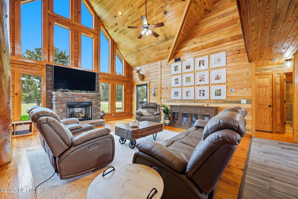 Fireplace, Interior, Living room, Stone Walls, Wooden Beams, Wooden Ceilings, Wood Texture Flooring, Wooden Walls