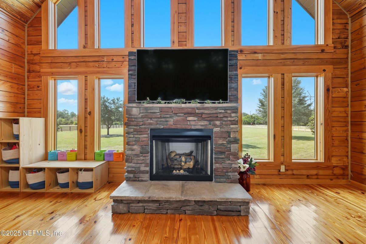 Fireplace, Interior, Wood Texture Flooring, Wooden Walls