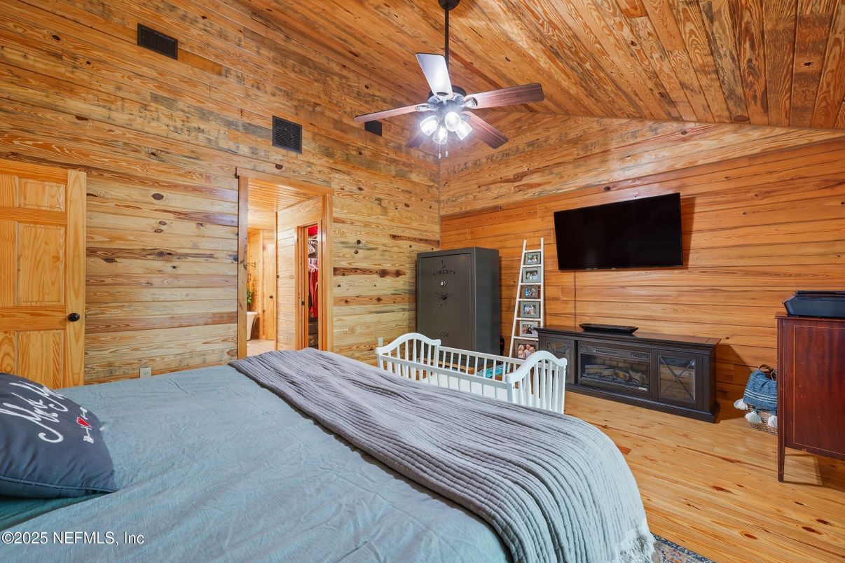 Bedroom, Interior, Wooden Ceilings, Wood Texture Flooring, Wooden Walls