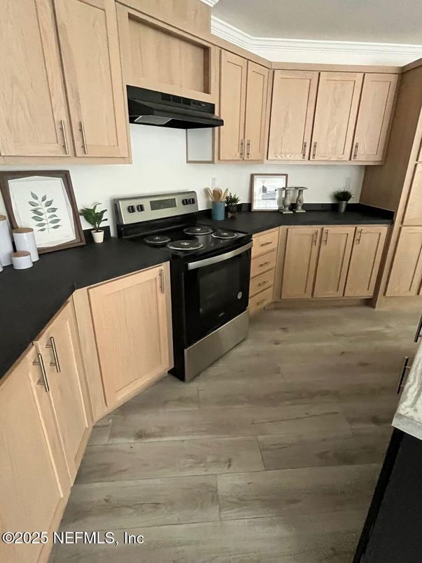 Interior, Kitchen, Wood Texture Flooring