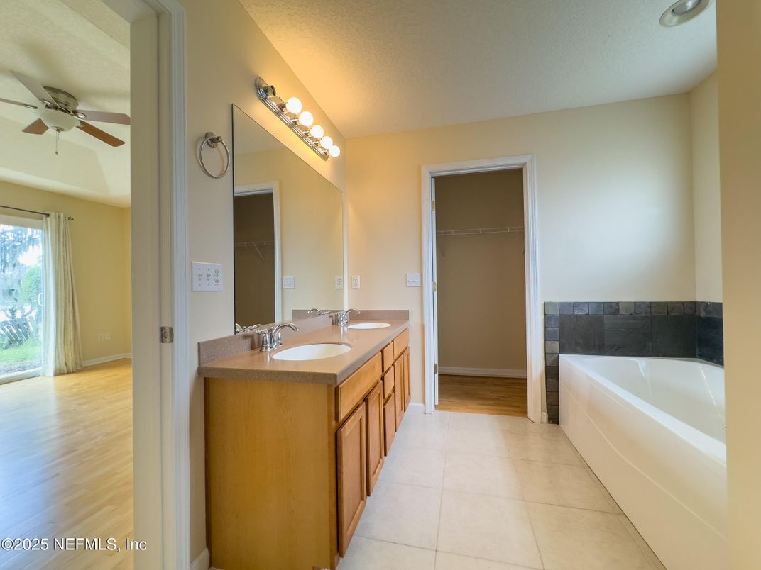 Bathroom, Dual Sink Vanities, Interior, Wood Texture Flooring