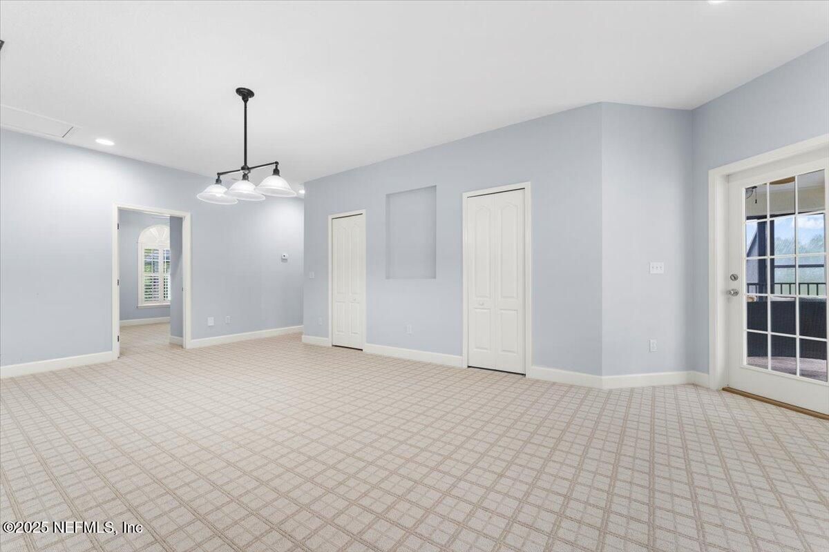 Empty room, Interior, Pendant Lights, Recessed Lighting