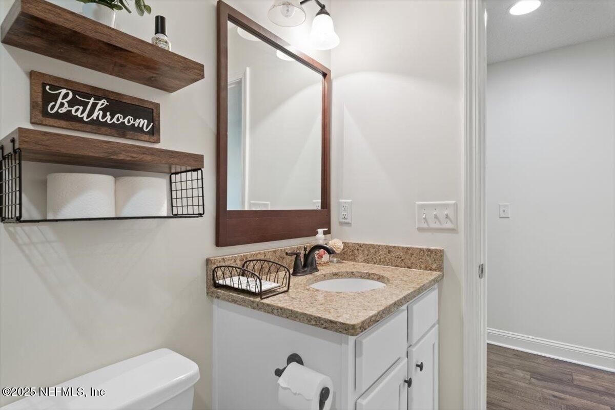 Bathroom, Interior, Recessed Lighting, Wood Texture Flooring