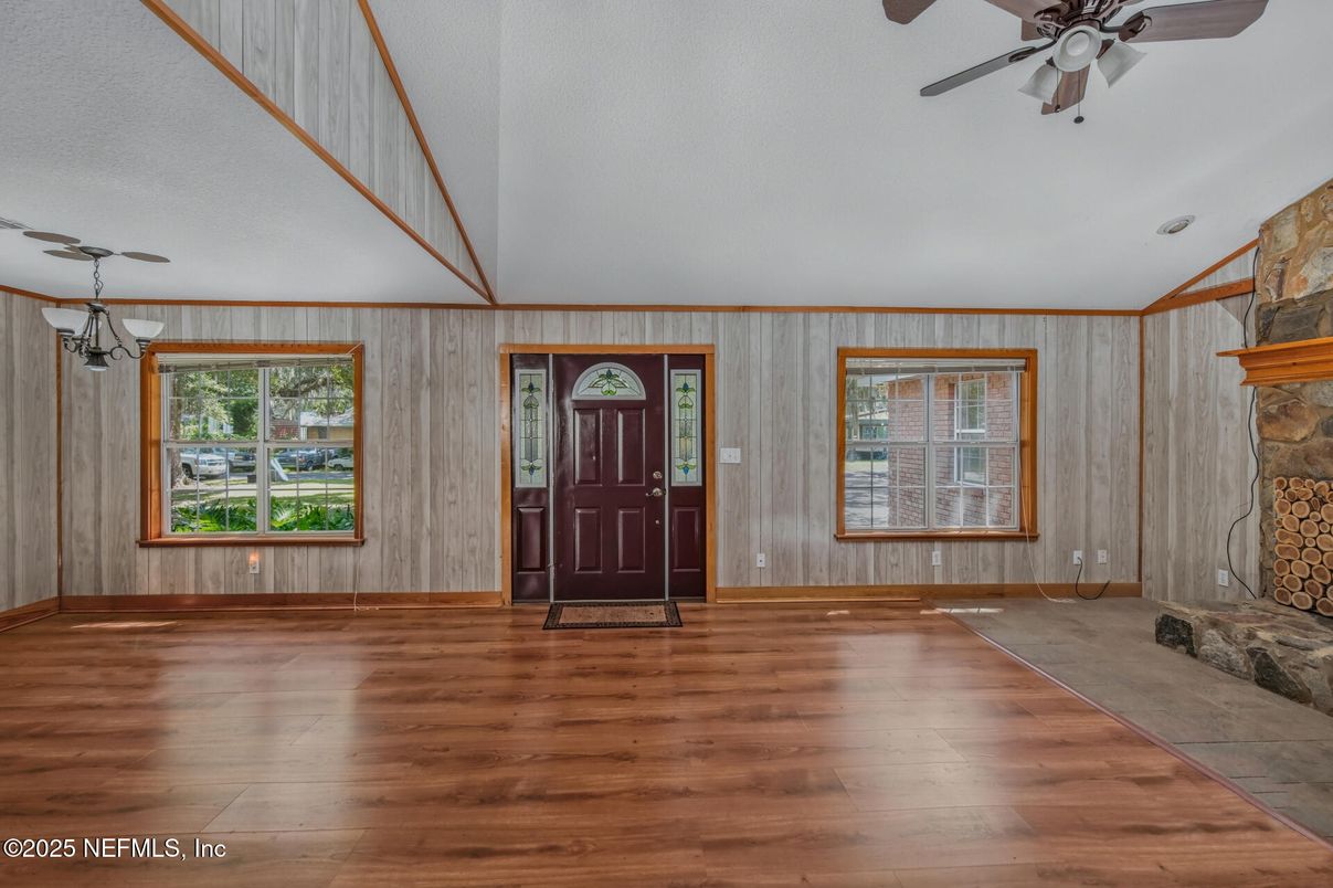 Empty room, Fireplace, Interior, Wood Texture Flooring