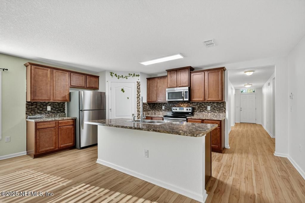 Interior, Kitchen, Stainless Steel Appliances, Wood Texture Flooring