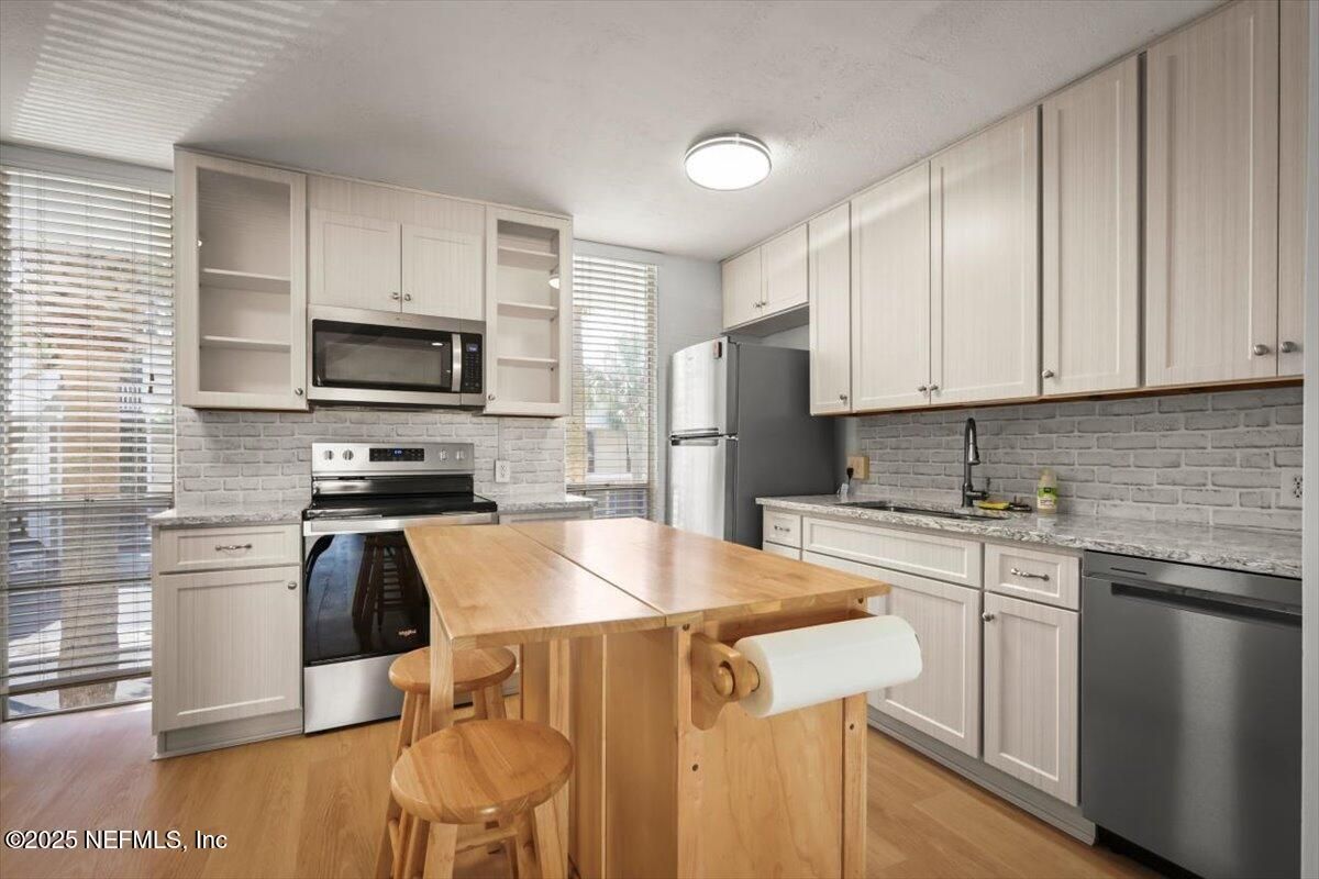Interior, Kitchen, Stainless Steel Appliances, Wood Texture Flooring