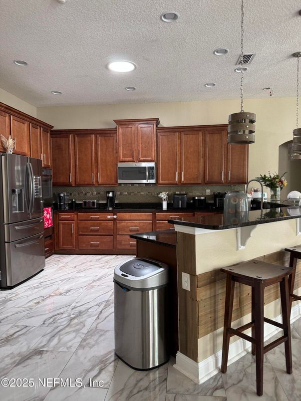Interior, Kitchen, Marble, Pendant Lights, Recessed Lighting