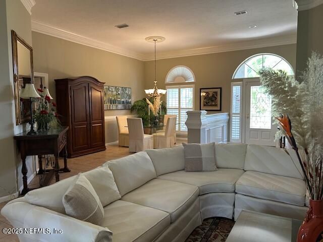 Chandelier, Dining room, Fireplace, Interior, Living room, Pendant Lights, Recessed Lighting