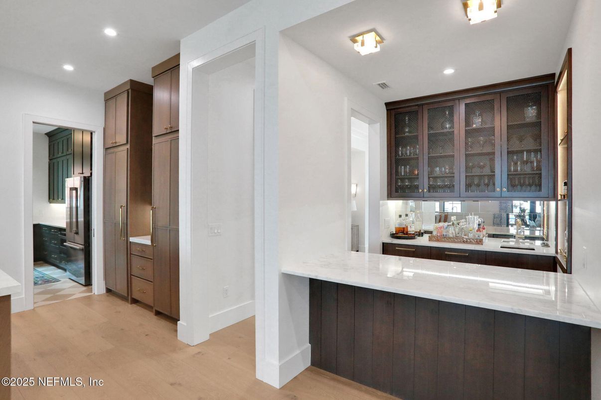 Interior, Kitchen, Recessed Lighting, Wood Texture Flooring