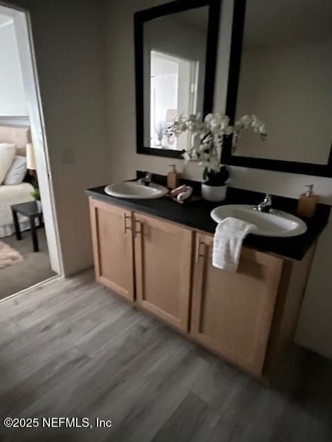 Bathroom, Dual Sink Vanities, Interior, Wood Texture Flooring