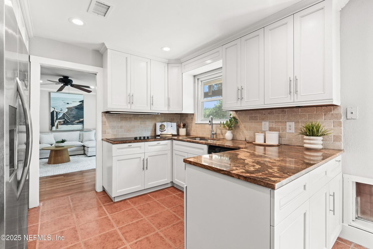 Interior, Kitchen, Recessed Lighting, Wood Texture Flooring