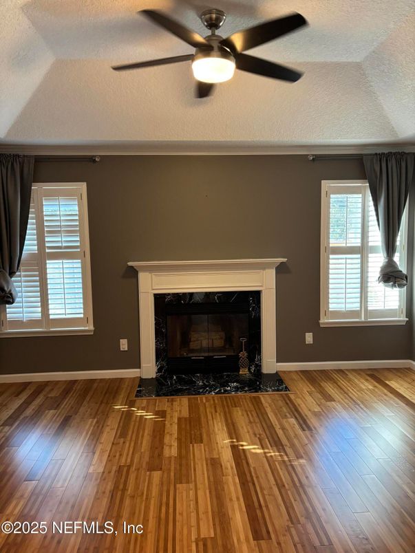 Empty room, Fireplace, Interior, Wood Texture Flooring