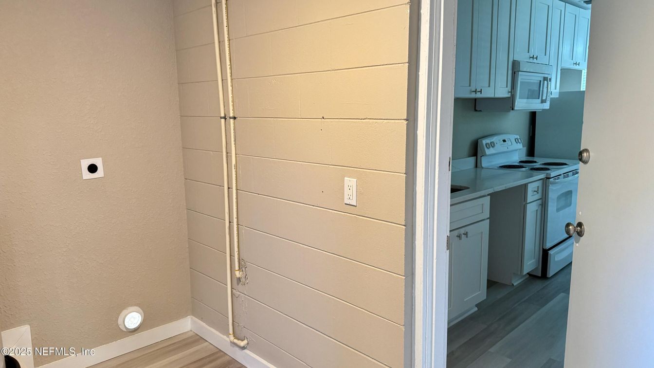 Interior, Kitchen, Washer, Wood Texture Flooring