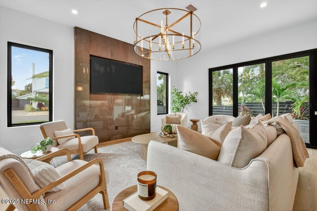 Chandelier, Interior, Living room, Recessed Lighting