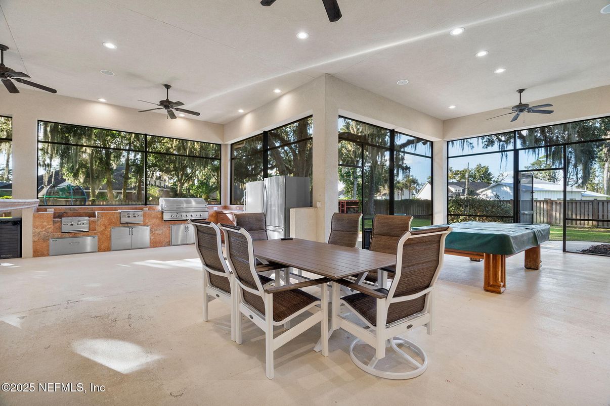 Billiard Table, Dining room, Game Room, Interior, Recessed Lighting, Sun Room