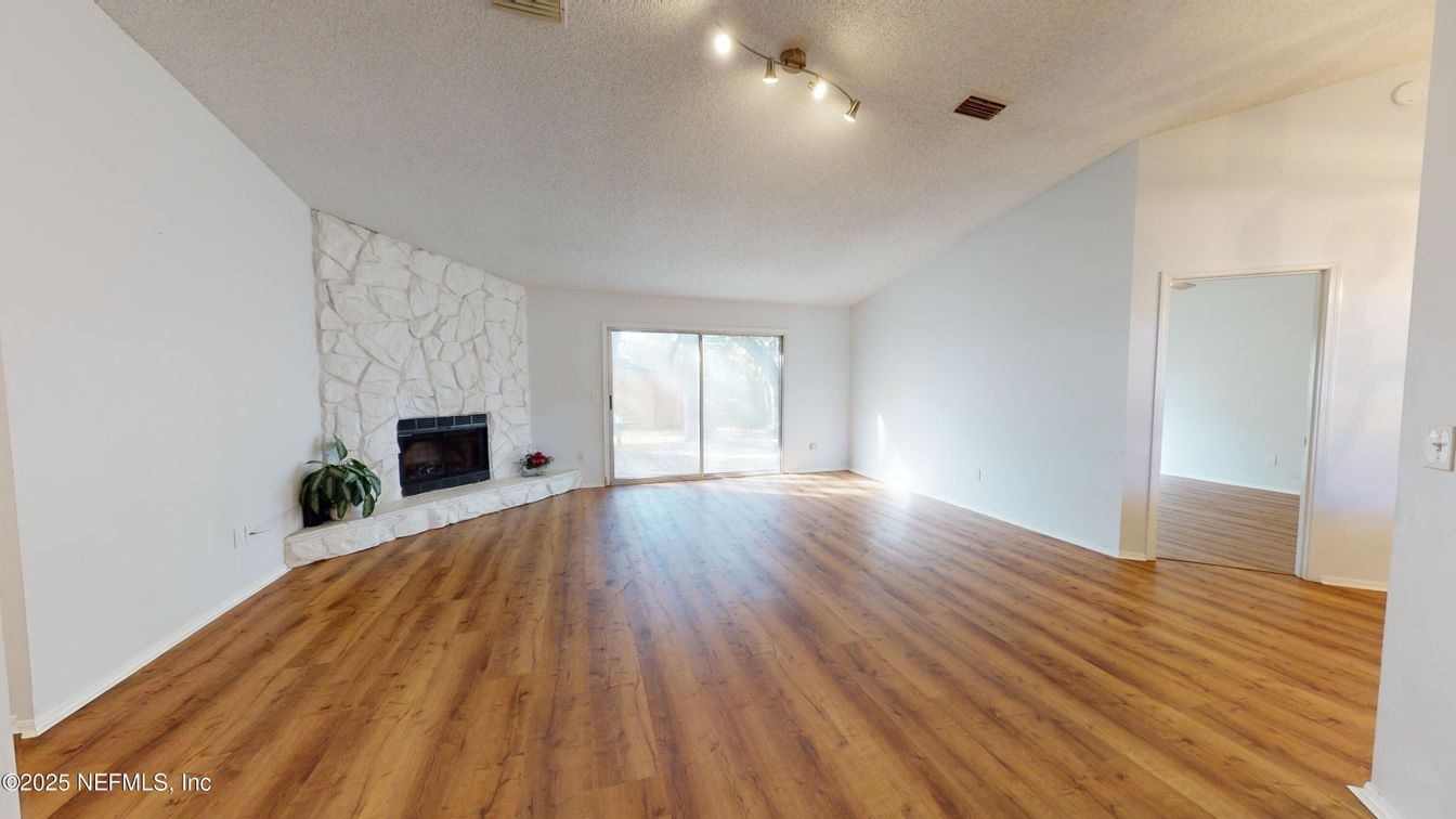 Empty room, Fireplace, Interior, Wood Texture Flooring