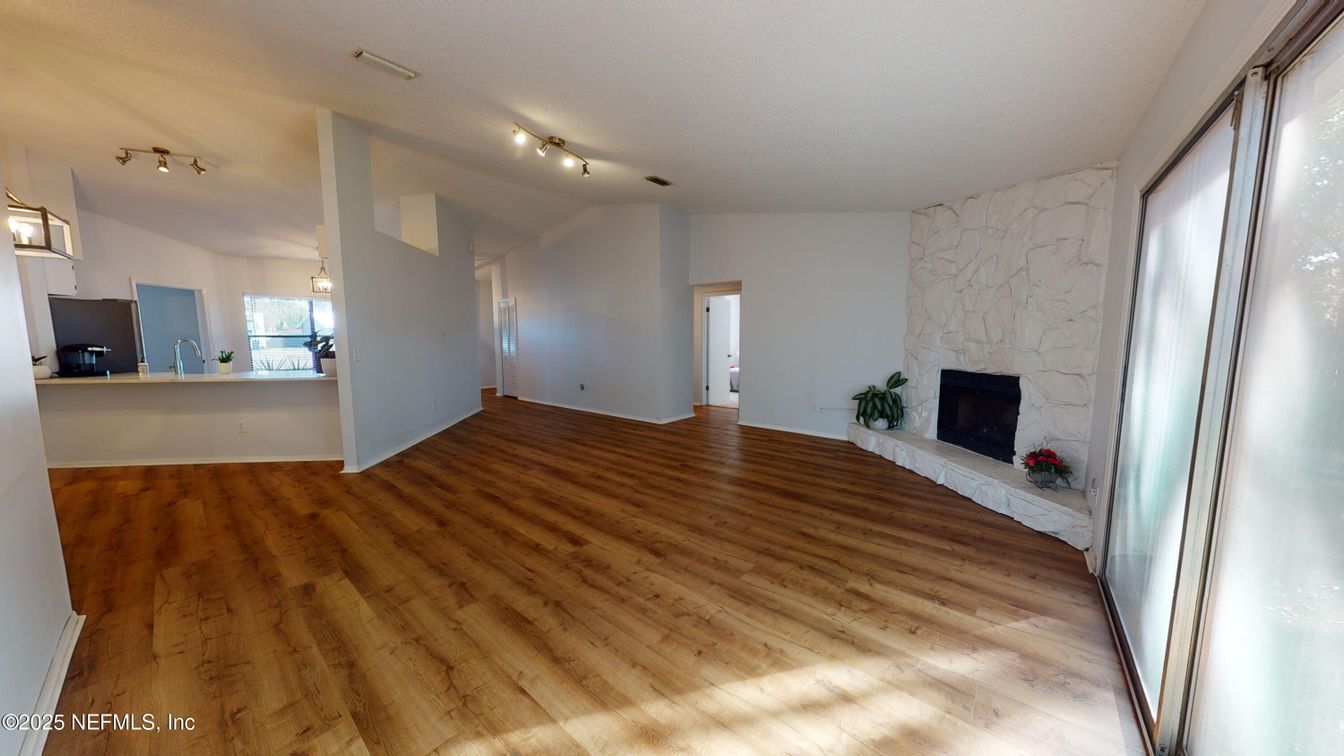 Empty room, Fireplace, Interior, Wood Texture Flooring