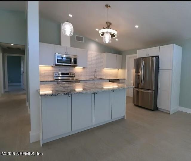 Interior, Kitchen, Pendant Lights, Recessed Lighting, Stainless Steel Appliances