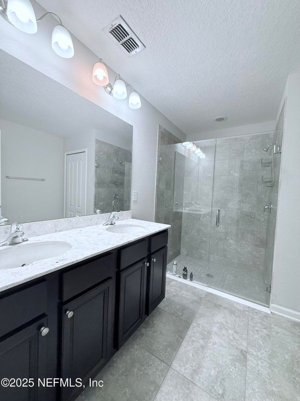 Bathroom, Dual Sink Vanities, Glass Shower, Interior