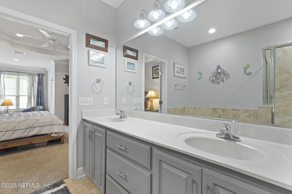 Bathroom, Bedroom, Dual Sink Vanities, Interior, Recessed Lighting