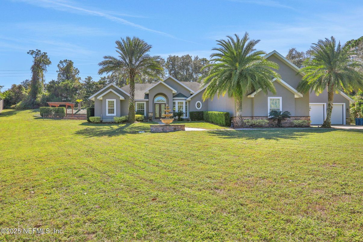 Attached, Backyard, Exterior, Facade, Spanish Mediterranean