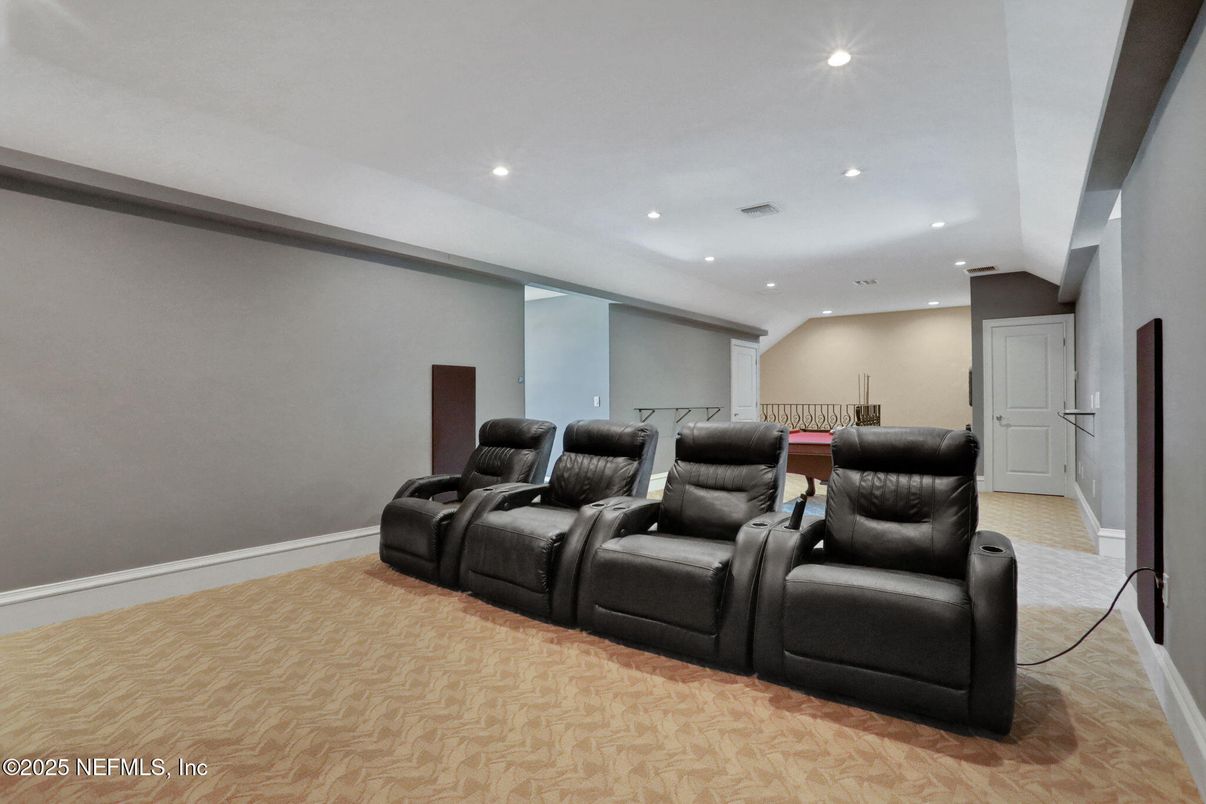 Home Theatre Room, Interior, Recessed Lighting, Theatre Room, Wood Texture Flooring