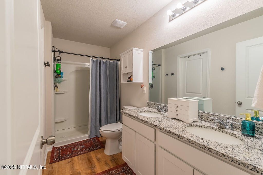 Bathroom, Dual Sink Vanities, Interior, Wood Texture Flooring