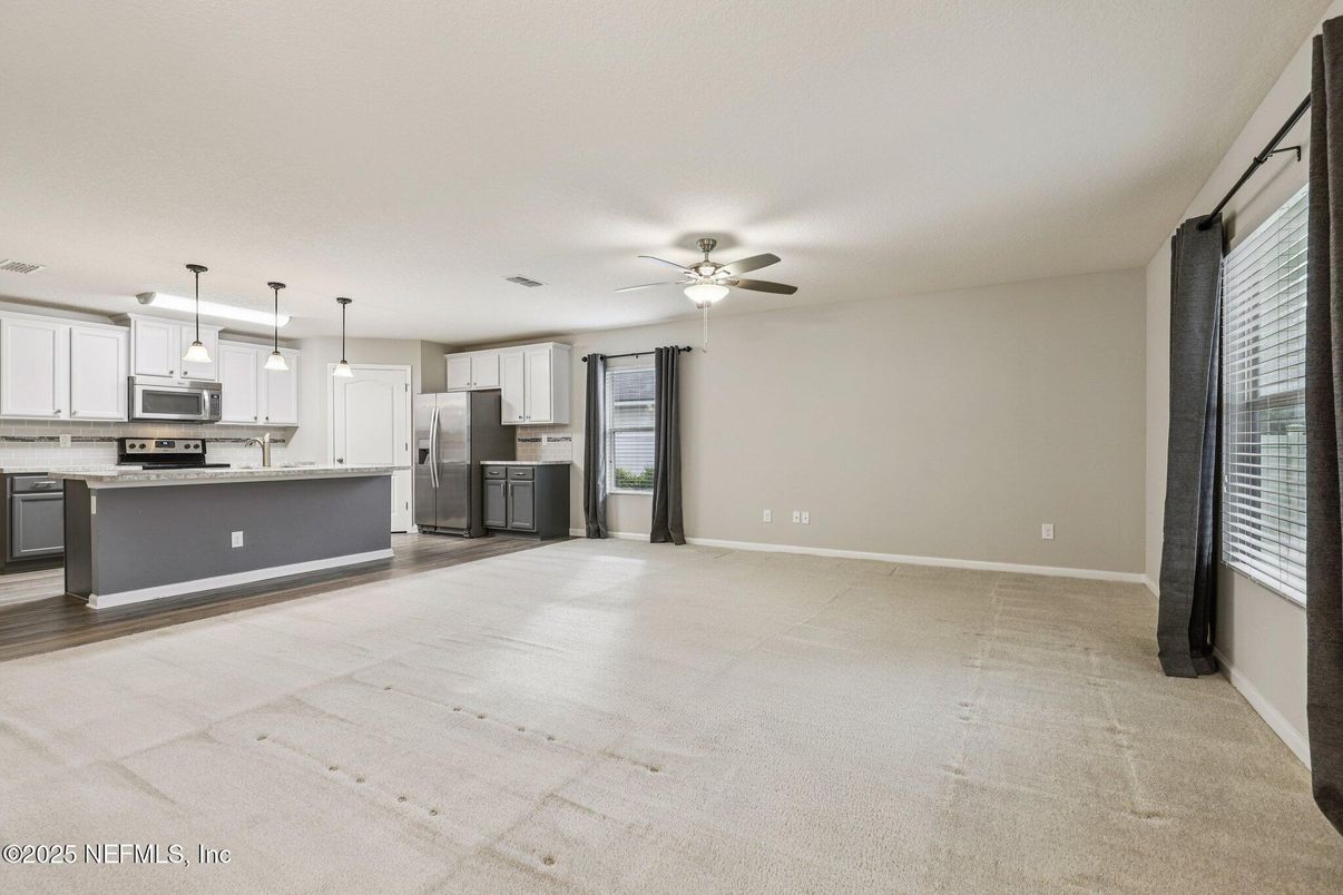 Interior, Kitchen, Pendant Lights, Stainless Steel Appliances, Wood Texture Flooring
