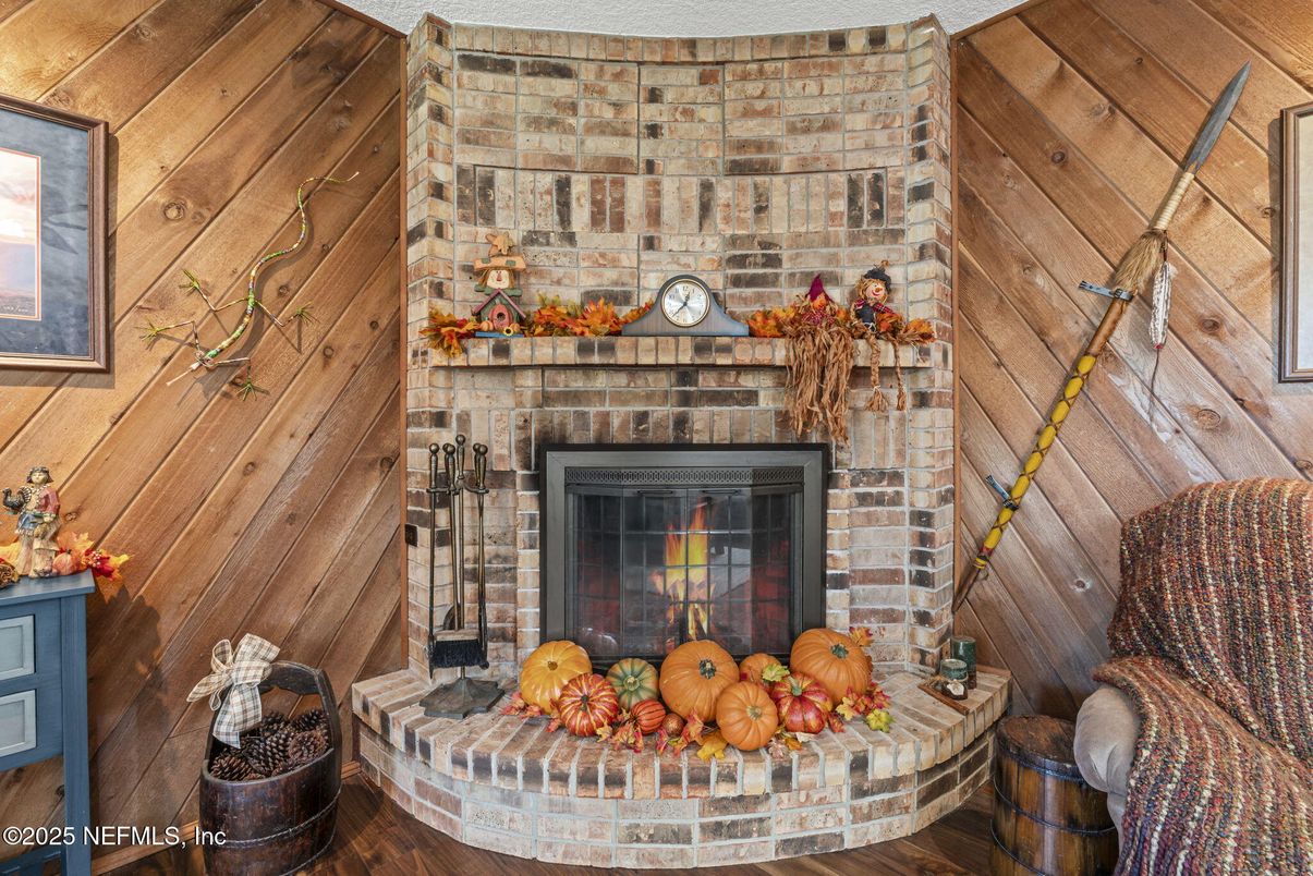 Fireplace, Interior, Wood Texture Flooring, Wooden Walls