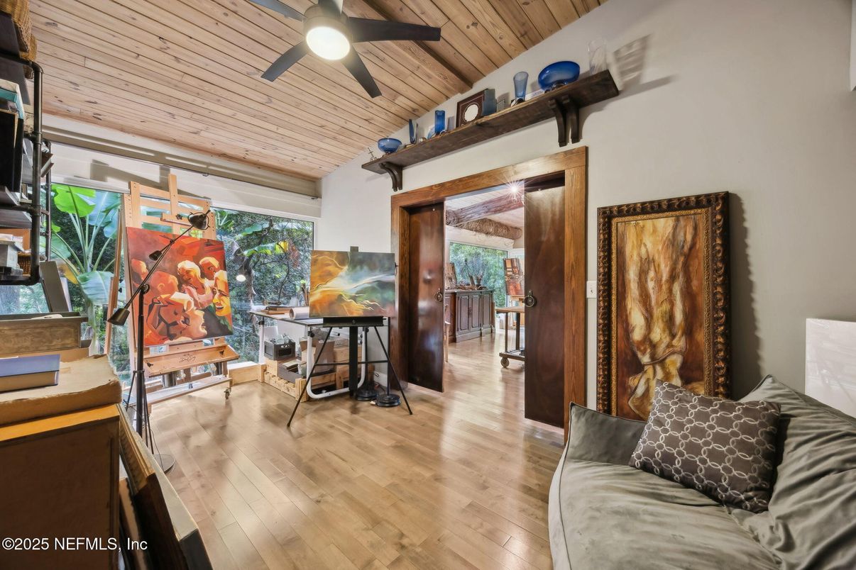 Home Office, Interior, Wooden Ceilings, Wood Texture Flooring