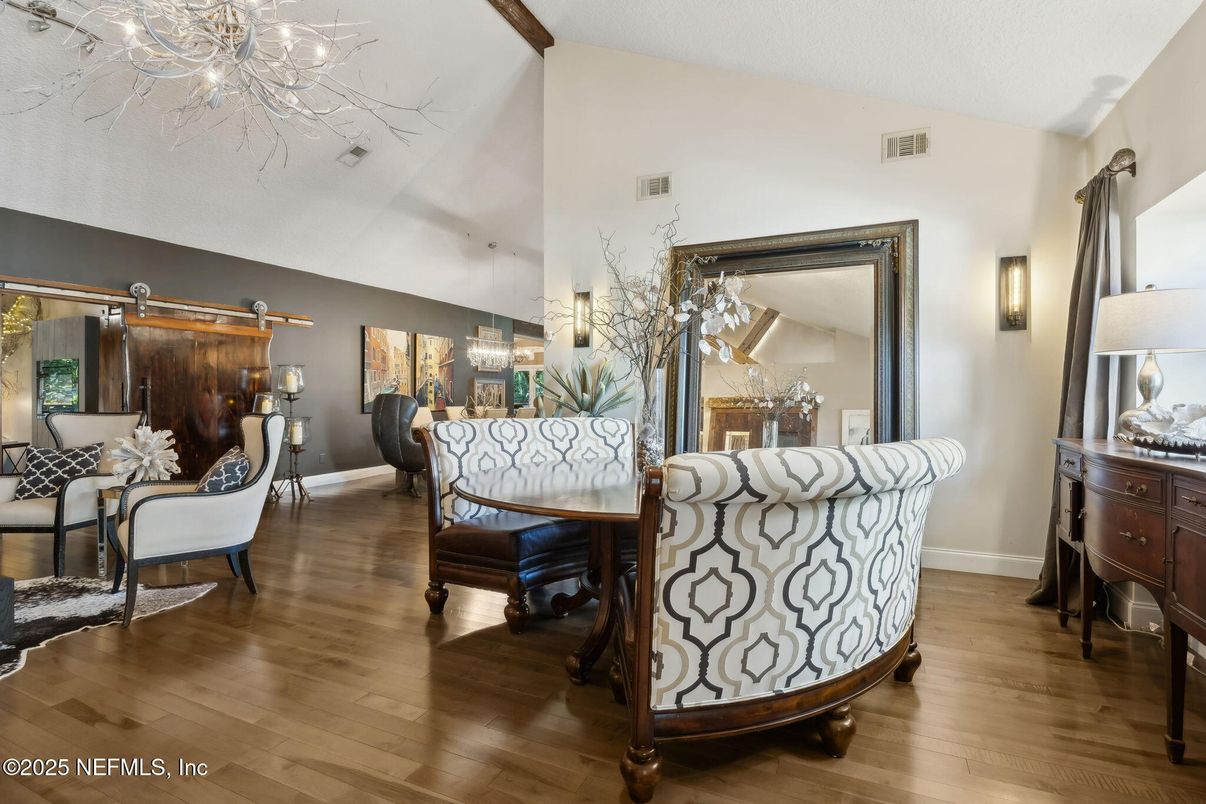 Chandelier, Dining room, Interior, Pendant Lights, Wood Texture Flooring