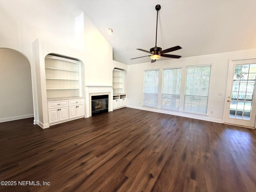 Empty room, Fireplace, Interior, Wood Texture Flooring