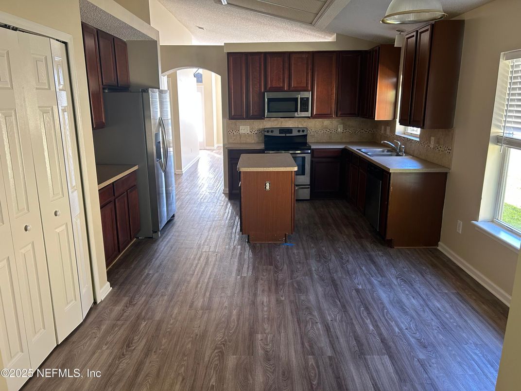 Interior, Kitchen, Wood Texture Flooring
