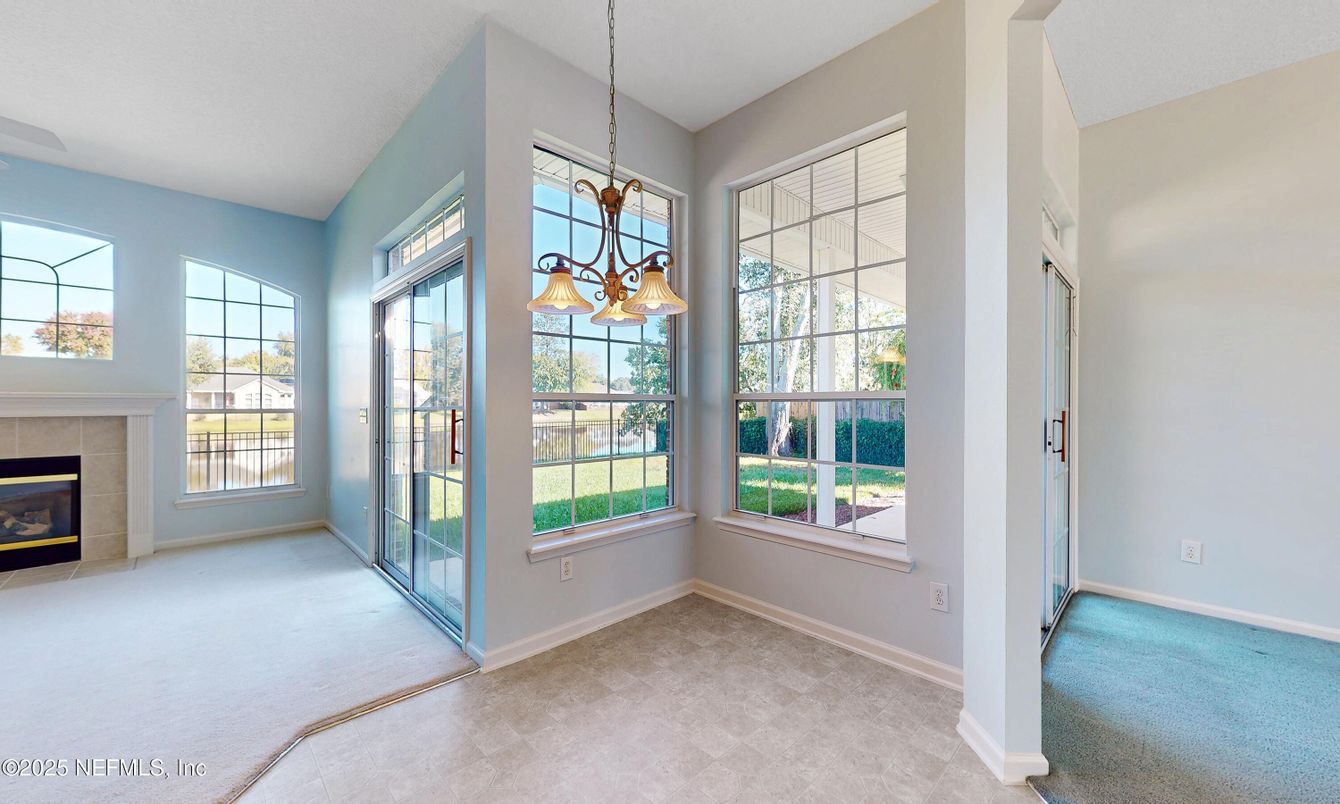 Empty room, Fireplace, Interior, Pendant Lights