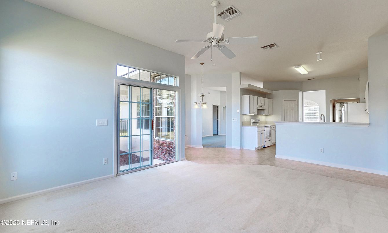 Empty room, Interior, Kitchen, Pendant Lights