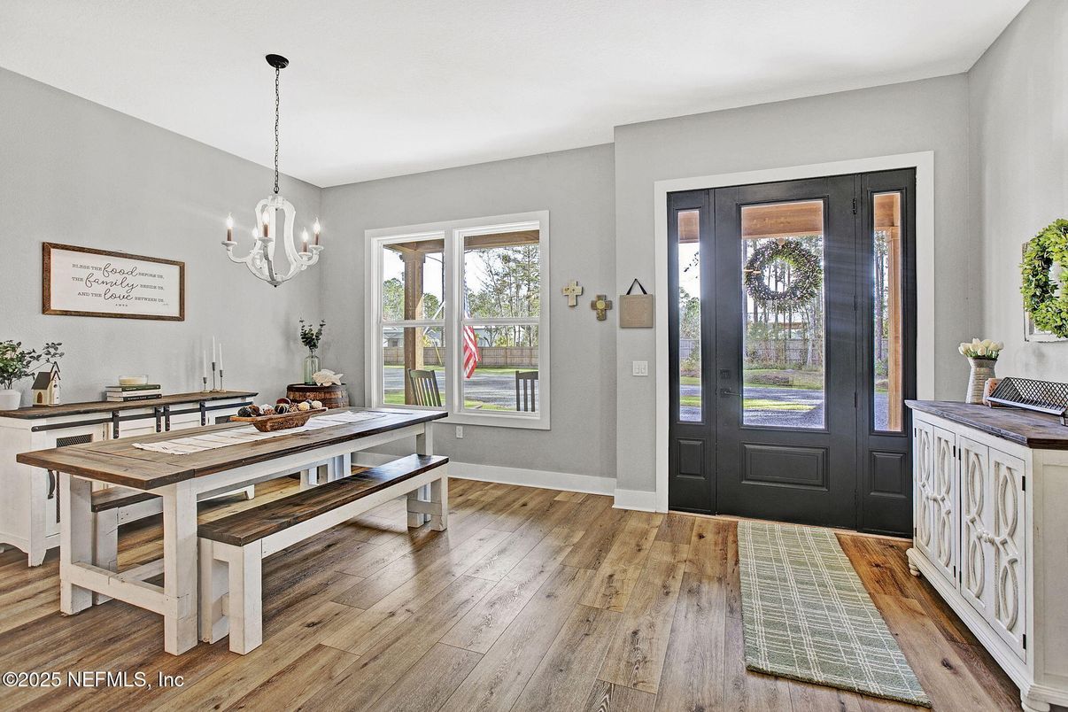 Chandelier, Dining room, Interior, Wood Texture Flooring
