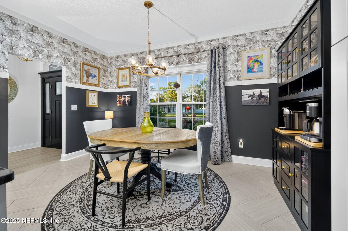 Chandelier, Dining room, Interior, Pendant Lights, Wood Texture Flooring