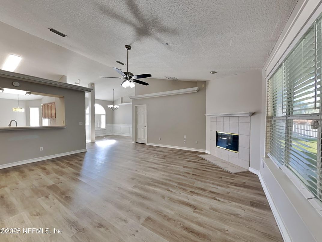 Empty room, Fireplace, Interior, Wood Texture Flooring