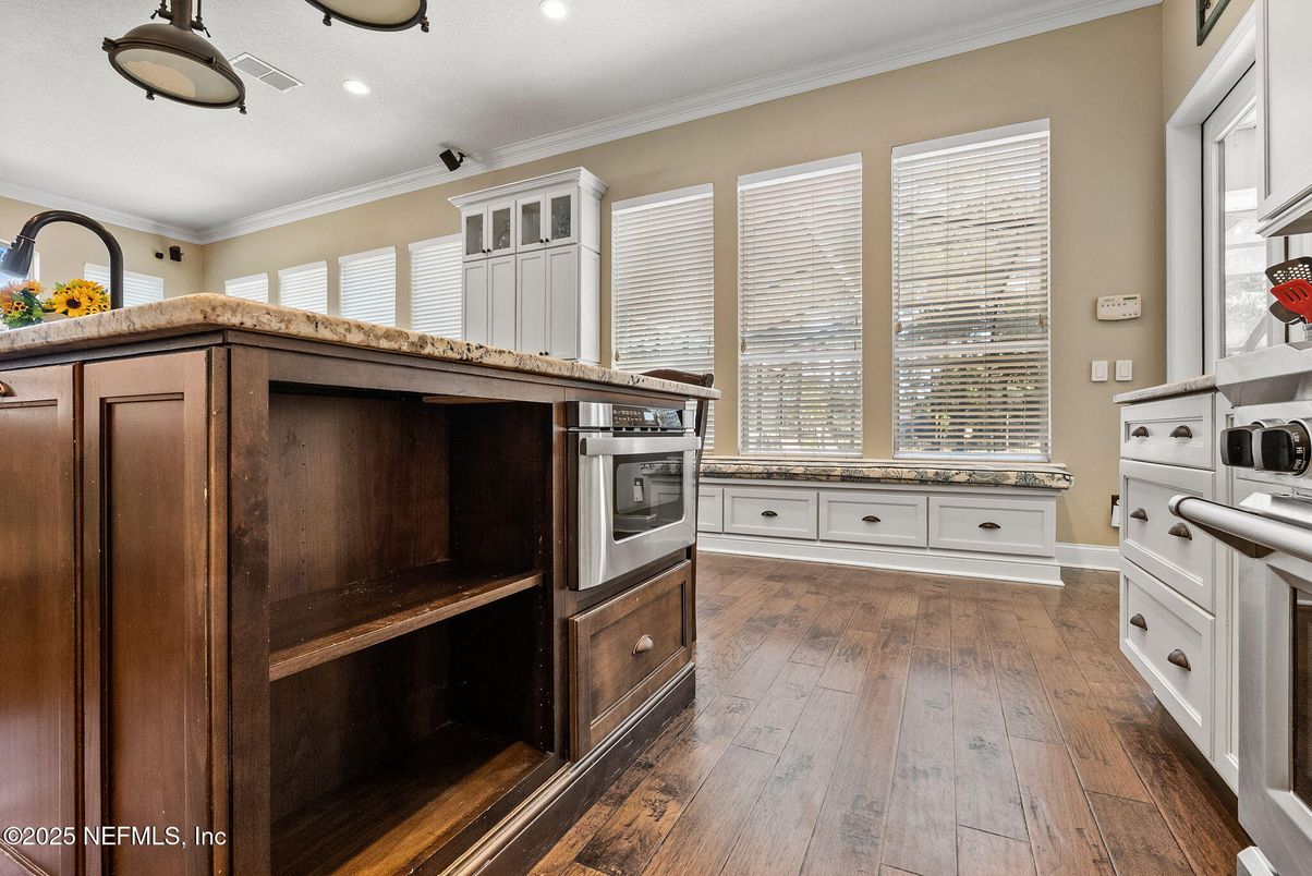 Interior, Kitchen, Recessed Lighting, Wood Texture Flooring