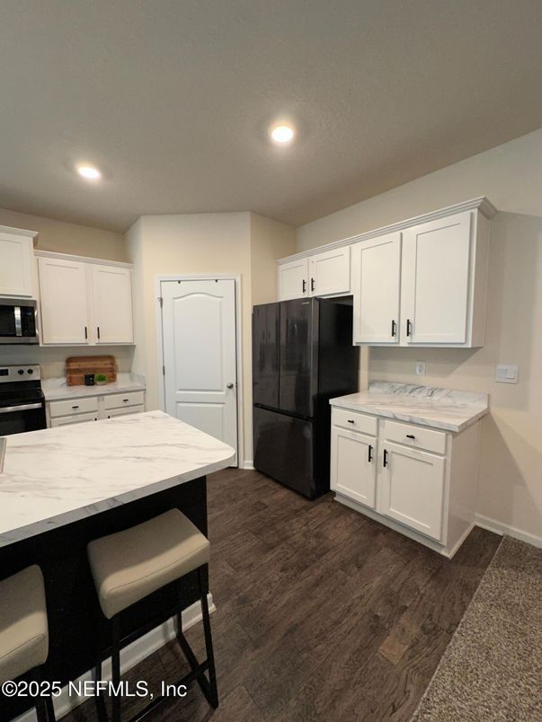 Interior, Kitchen, Recessed Lighting, Wood Texture Flooring