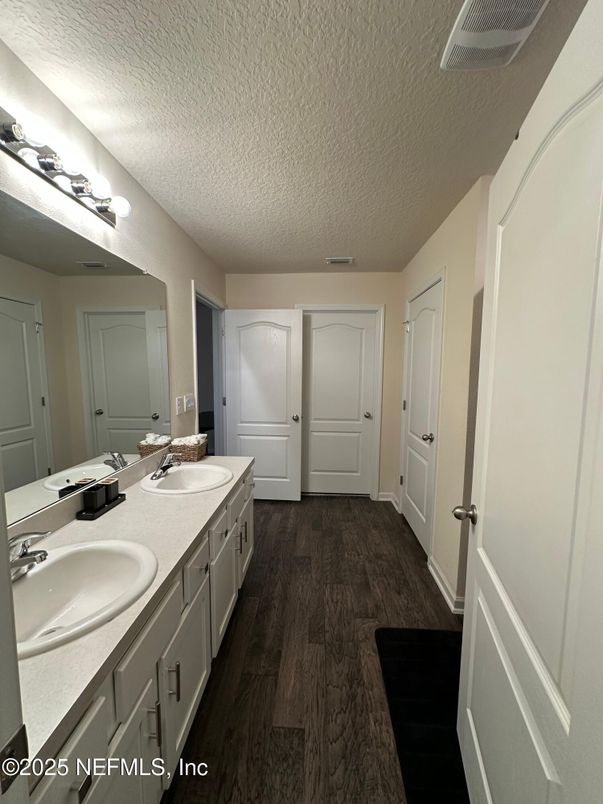 Bathroom, Dual Sink Vanities, Interior, Wood Texture Flooring