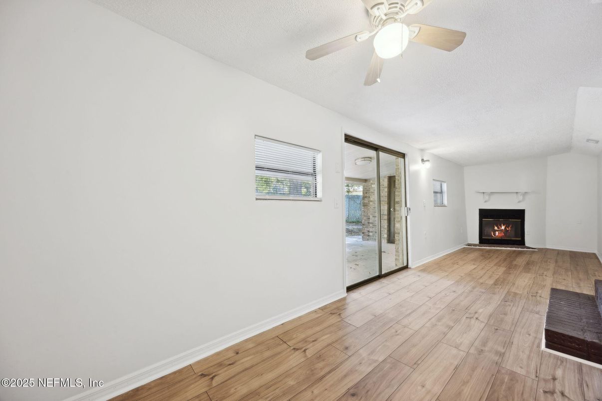 Empty room, Fireplace, Interior, Wood Texture Flooring