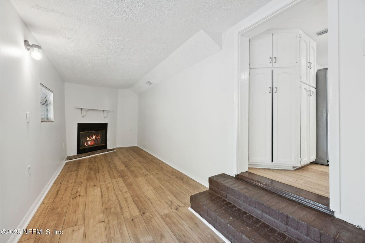 Fireplace, Interior, Wood Texture Flooring