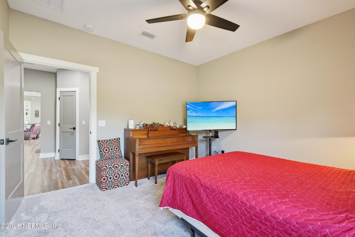 Bedroom, Interior, Piano, Wood Texture Flooring