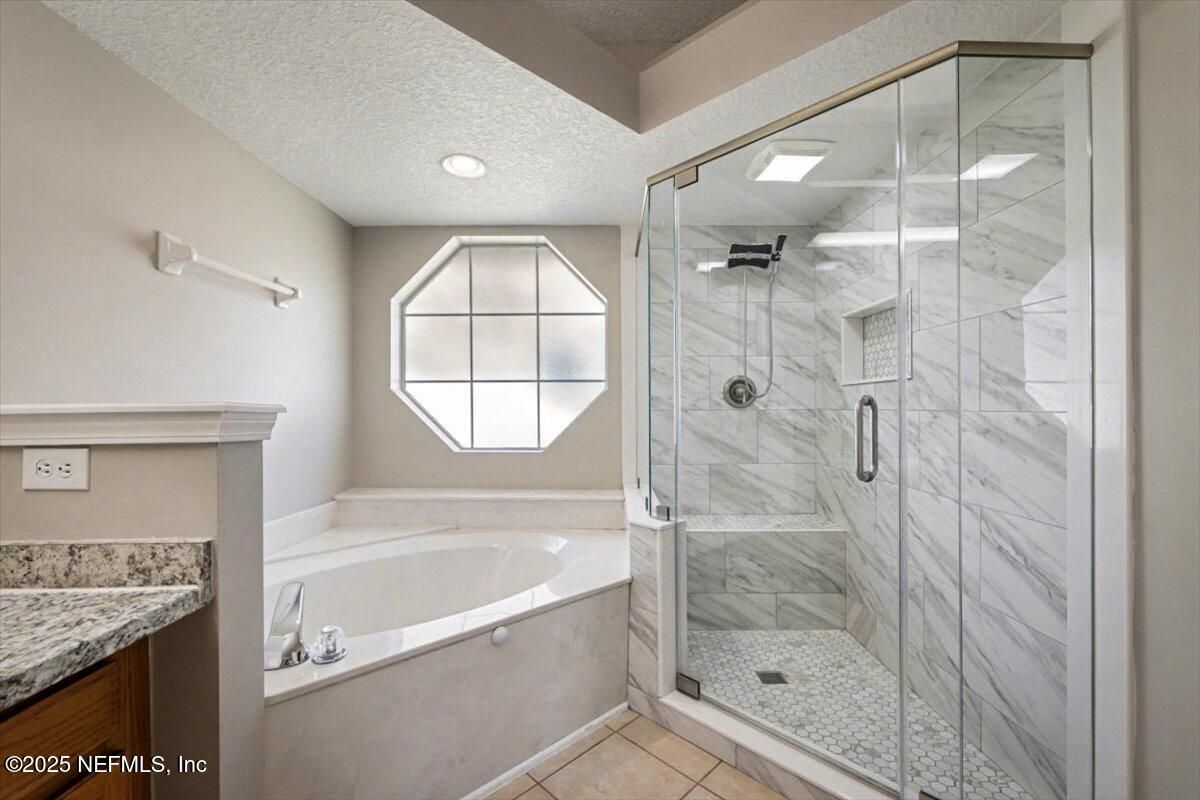 Bathroom, Glass Shower, Interior, Marble Walls, Recessed Lighting