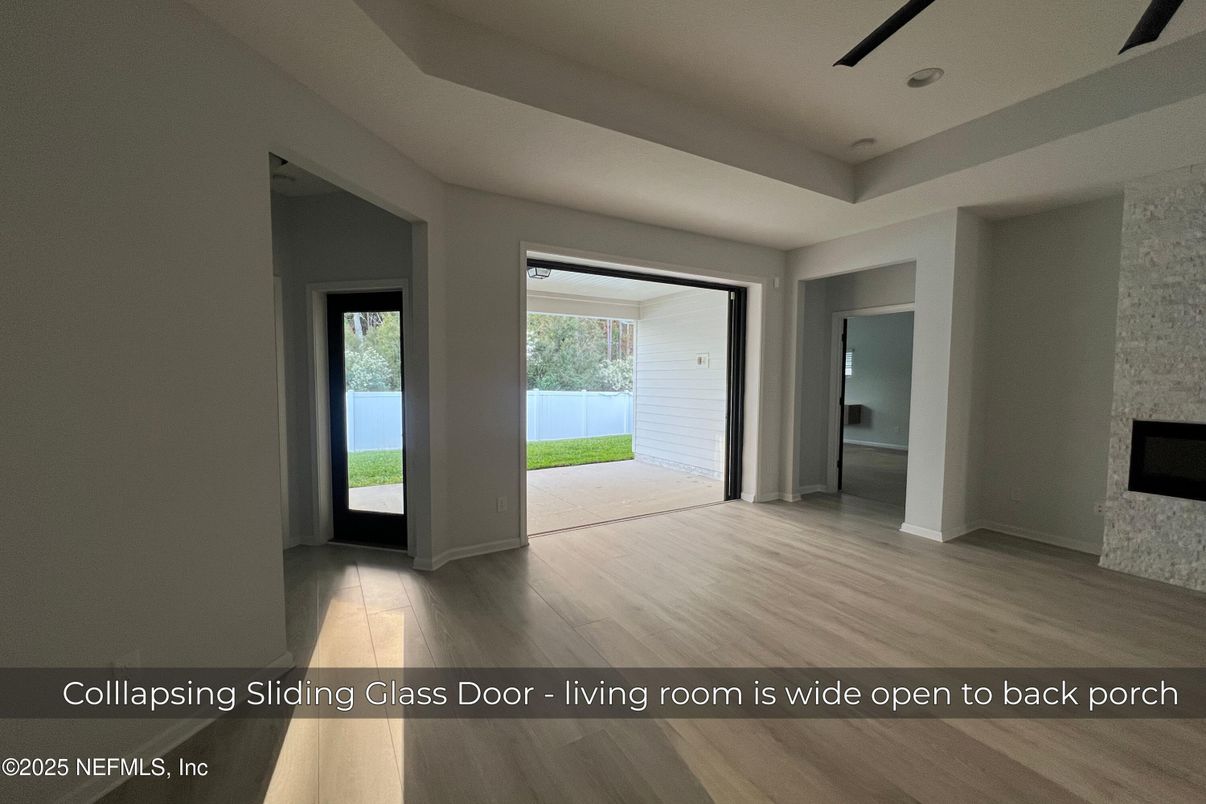 Empty room, Fireplace, Interior, Wood Texture Flooring
